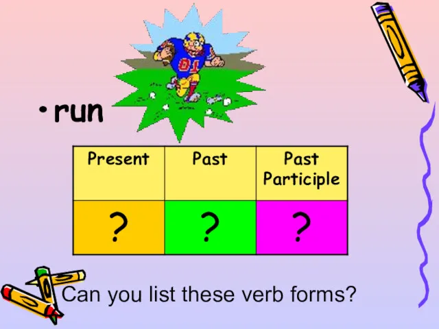 run Can you list these verb forms?