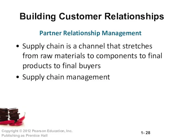 Building Customer Relationships Supply chain is a channel that stretches