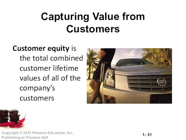 Capturing Value from Customers Customer equity is the total combined
