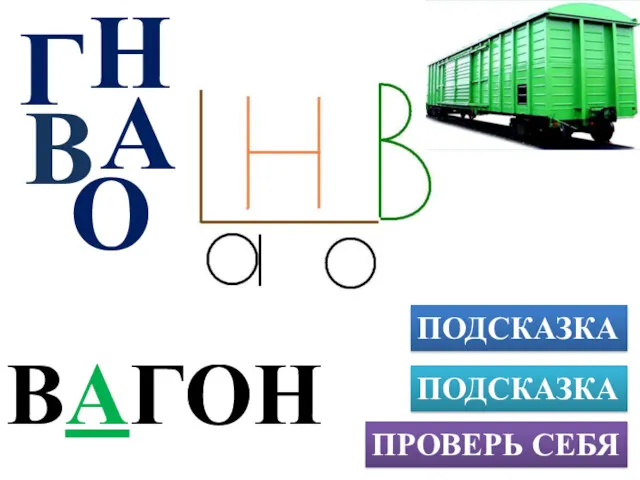 В ПОДСКАЗКА ПРОВЕРЬ СЕБЯ ПОДСКАЗКА Н А Г ВАГОН О