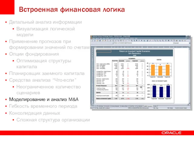 Встроенная финансовая логика Детальный анализ информации Визуализация логической модели Применение