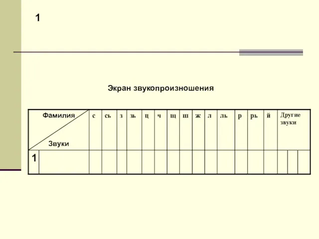 1 Экран звукопроизношения