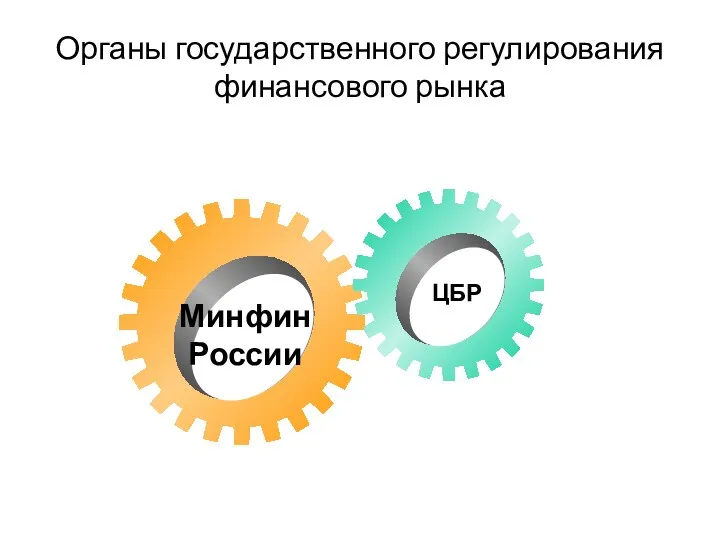 Органы государственного регулирования финансового рынка Минфин России ЦБР