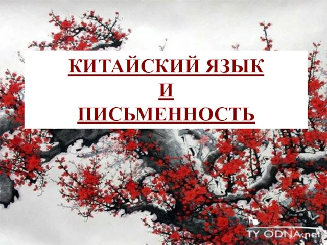 КИТАЙСКИЙ ЯЗЫК И ПИСЬМЕННОСТЬ