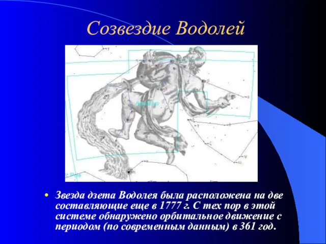 Созвездие Водолей Звезда дзета Водолея была расположена на две составляющие