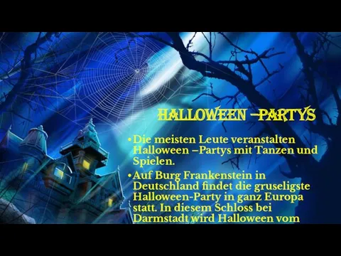 Halloween –Partys Die meisten Leute veranstalten Halloween –Partys mit Tanzen