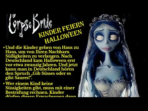 Kinder feiern Halloween Und die Kinder gehen von Haus zu