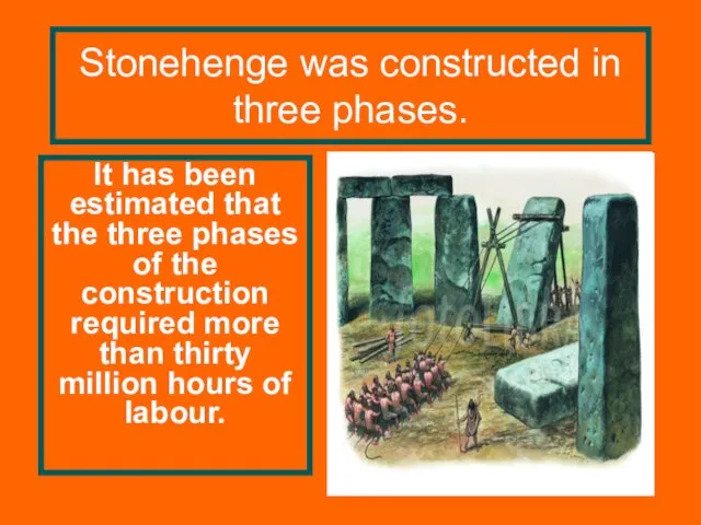 Stonehenge was constructed in three phases. It has been estimated