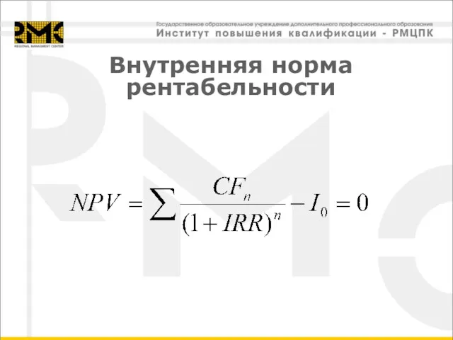 Внутренняя норма рентабельности