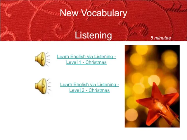 New Vocabulary Listening Learn English via Listening - Level 1 - Christmas Learn
