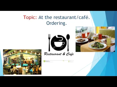 Topic: At the restaurant/café. Ordering.