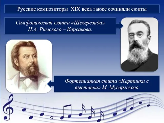 Русские композиторы XIX века также сочиняли сюиты Симфоническая сюита «Шехерезада»