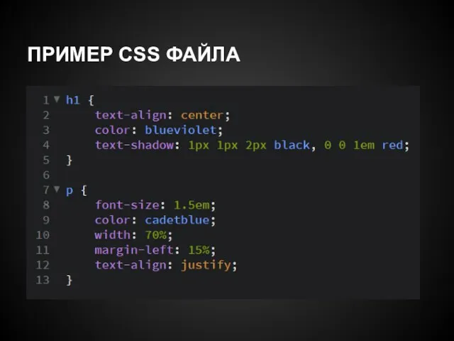 ПРИМЕР CSS ФАЙЛА