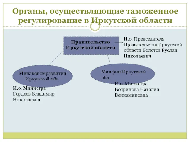 Органы, осуществляющие таможенное регулирование в Иркутской области Правительство Иркутской области