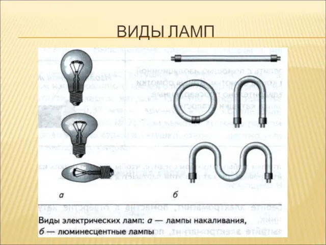 ВИДЫ ЛАМП