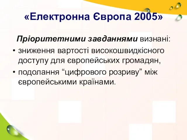 «Електронна Європа 2005» Пріоритетними завданнями визнані: зниження вартості високошвидкісного доступу