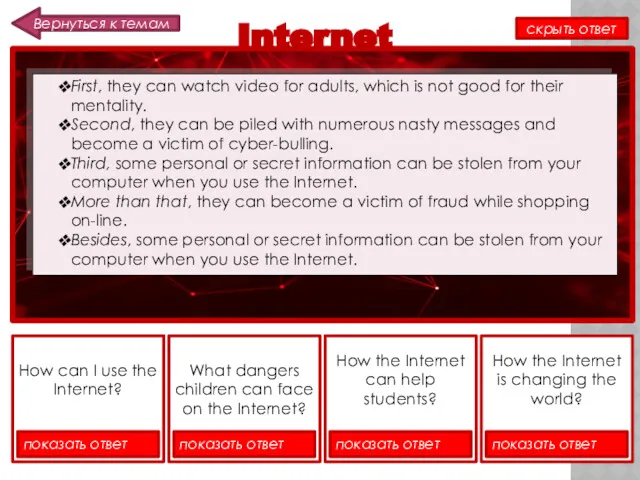 Internet How can I use the Internet? What dangers children