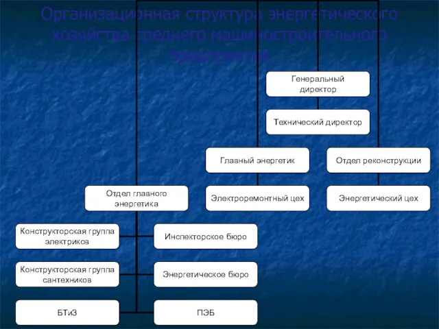 Организационная структура энергетического хозяйства среднего машиностроительного предприятия