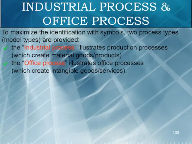 INDUSTRIAL PROCESS & OFFICE PROCESS To maximize the identification with
