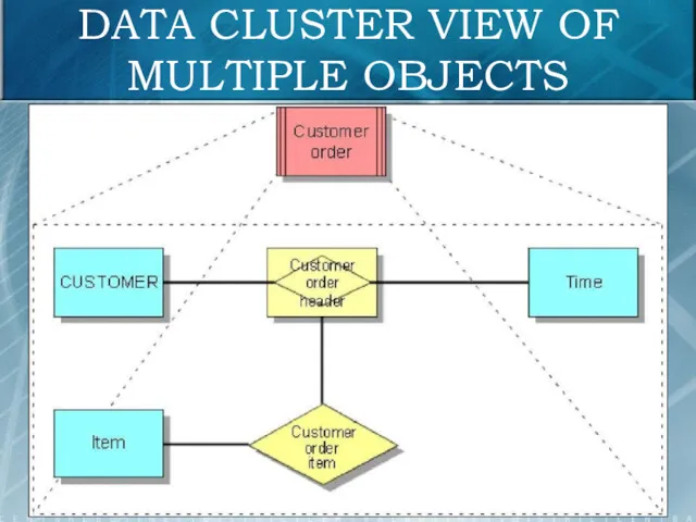 DATA CLUSTER VIEW OF MULTIPLE OBJECTS