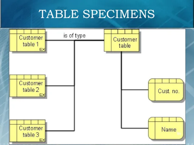 TABLE SPECIMENS