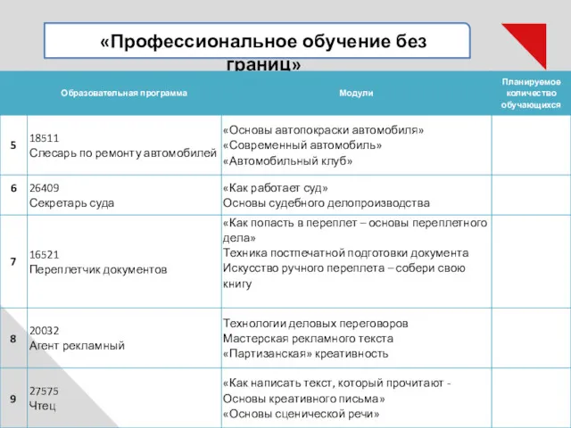 «Профессиональное обучение без границ»