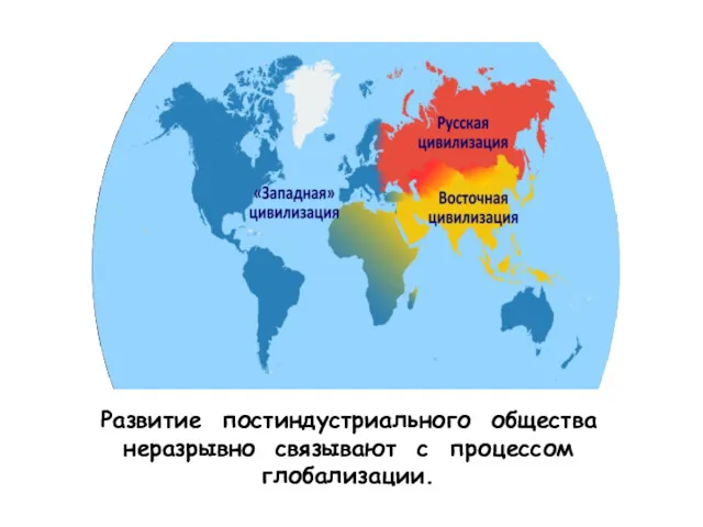 Развитие постиндустриального общества неразрывно связывают с процессом глобализации.