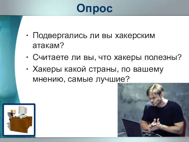 Опрос Подвергались ли вы хакерским атакам? Считаете ли вы, что