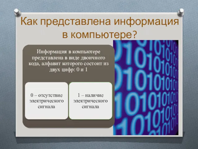 Как представлена информация в компьютере?