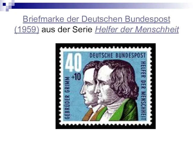 Briefmarke der Deutschen Bundespost (1959) aus der Serie Helfer der Menschheit