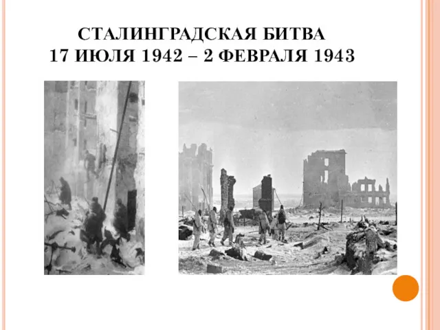 СТАЛИНГРАДСКАЯ БИТВА 17 ИЮЛЯ 1942 – 2 ФЕВРАЛЯ 1943