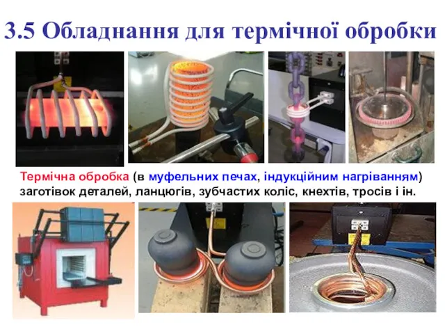 3.5 Обладнання для термічної обробки Термічна обробка (в муфельних печах,