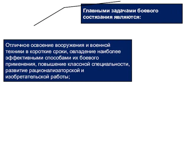 Главными задачами боевого состязания являются: Отличное освоение вооружения и военной