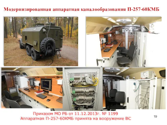 Модернизированная аппаратная каналообразования П-257-60КМБ Приказом МО РБ от 11.12.2013г. №