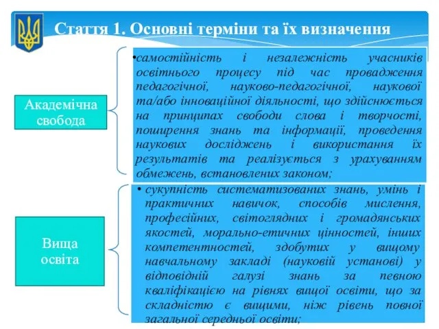 Стаття 1. Основні терміни та їх визначення