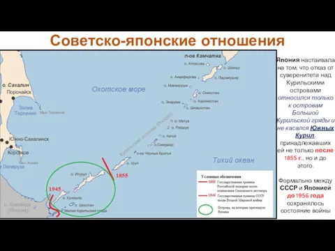 Япония настаивала на том, что отказ от суверенитета над Курильскими