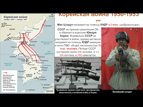 Корейская война 1950-1953 гг. СССР не признал резолюции СБ и обвинил в агрессии