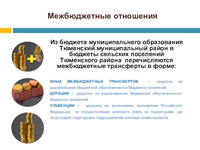 Межбюджетные отношения Из бюджета муниципального образования Тюменский муниципальный район в