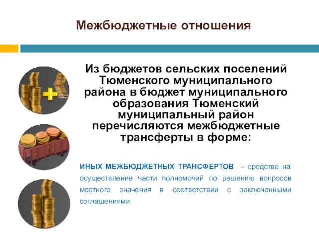Межбюджетные отношения Из бюджетов сельских поселений Тюменского муниципального района в