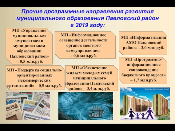 Прочие программные направления развития муниципального образования Павловский район в 2019