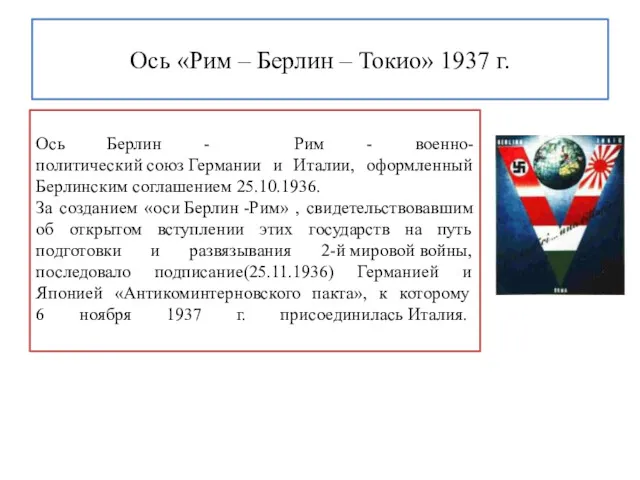 Ось «Рим – Берлин – Токио» 1937 г. Ось Берлин