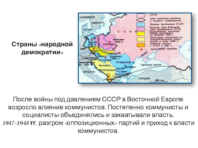 Страны «народной демократии» После войны под давлением СССР в Восточной