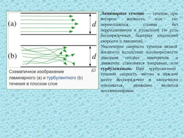 Ламинарное течение — течение, при котором жидкость или газ перемещается