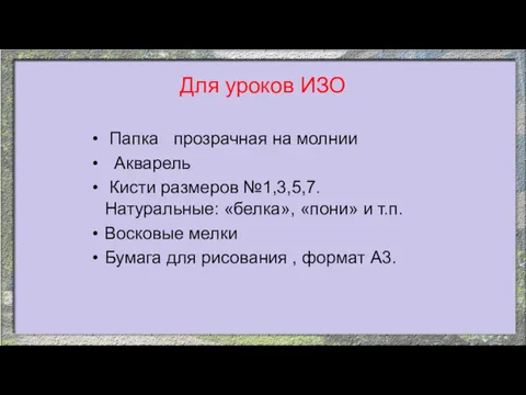 Для уроков ИЗО Папка прозрачная на молнии Акварель Кисти размеров