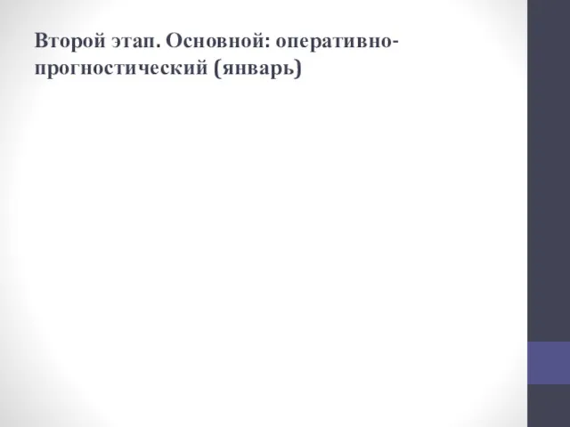 Второй этап. Основной: оперативно-прогностический (январь)