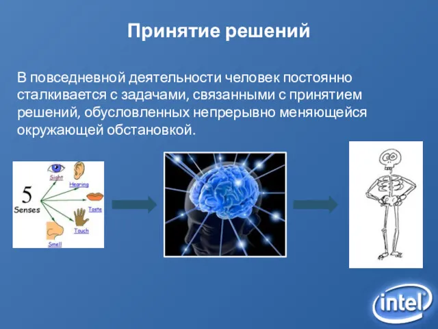 Принятие решений В повседневной деятельности человек постоянно сталкивается с задачами,