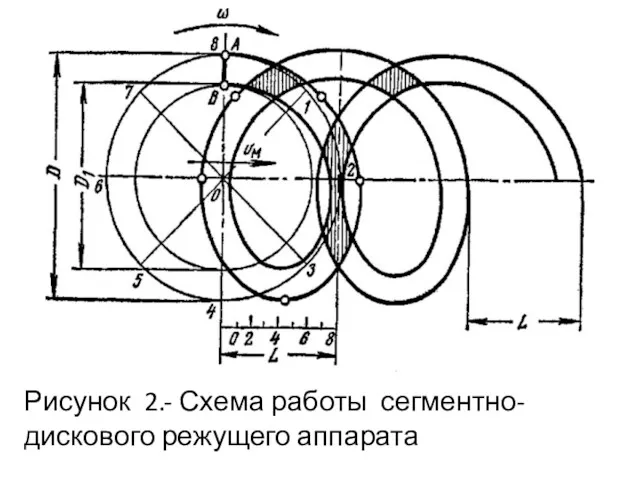 Рисунок 2.- Схема работы сегментно- дискового режущего аппарата