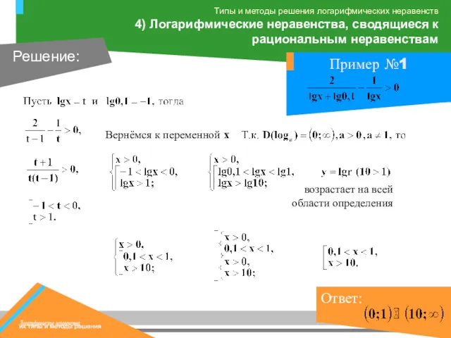 Вернёмся к переменной х возрастает на всей области определения