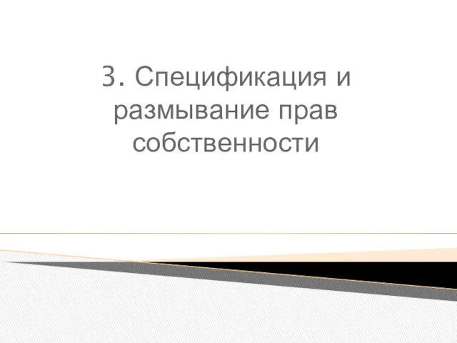 3. Спецификация и размывание прав собственности