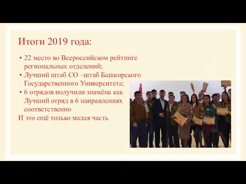 Итоги 2019 года: 22 место во Всероссийском рейтинге региональных отделений;